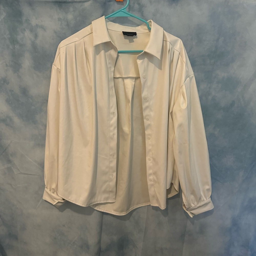 Lumiere faux leather button down